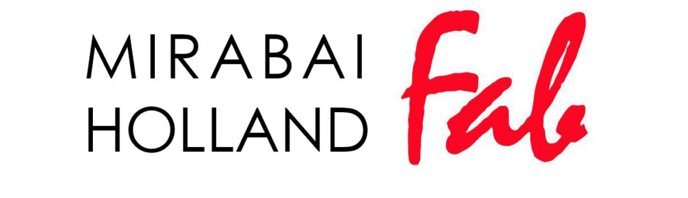 Mirabai Holland Fab logo in black and red.